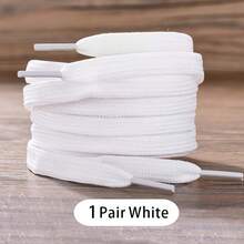 MIYA 1 Pair Classic Flat Shoelaces - Soft Fabric Shoe Strings Sneakers & Casual Shoes, 2 Color Athletic Laces, Durable Shoe Rope - 白色 - 查看 3