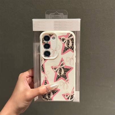 1 szt. Materiał TPU Uroczy kokardka, wzór panterki, wzór gwiazdy Modne etui na telefon Kompatybilne z Samsung A05s, A12, A13, A14, A14 4G, A15, A21s, A23, A25, A32, A32 5G, A34, A35, A50s, A51, A52, A53, A54, A55, A71, A72, A73, S10, S20 FE, S20 Ultra, S21 Ultra, S22, S22 Plus, S23, S24, Redmi 10C, 12C, Note 10, 11, 12, 13, Pro Plus, Note 8, 9 Pro, Pełna ochronna miękka obudowa telefonu