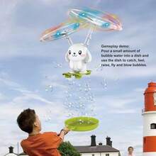 Cute Bunny Airplane Bubble Machine - Automatic Induction Bubble Machine, Indoor/Outdoor Toy For Children, Perfect For Gardens And Parties, Rechargeable, Suitable For Children Aged 3 And Over.
