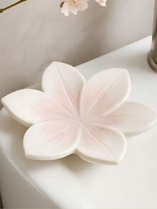 1pc Creative INS Style Ceramic Soap Dish, Bathroom Soap Holder, Soap Tray For Home, Hotel, Washstand - White - View 1