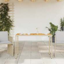 vidaXL Mesa de jardín con tapa y madera de acacia beige 115x54x74 cm - Beis - Ver 3
