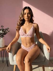 Women Sexy Lingerie Sets - 藕粉色 - 查看 1