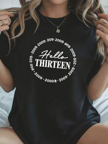 Hello Thirteen Est 2012 Shirt, Thirteenth Birthday-2 - 黑色3 - 查看 2