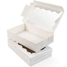 10/20pcs - Cookies/Pastries Boxes With Clear Window, Size: 7 X 4.3 X 1.5 Inches, Pink/White/Brown Kraft Paper Material, Premium Baked Goods Gift Boxes For Valentine's Day, Wedding, Party, Christmas, Birthday And More - Multicolor - View 9