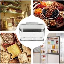 Tarro de almacenamiento de cereales, tarro de almacenamiento de cereales con tapa, recipientes de almacenamiento apilables transparentes para arroz, alimentos para mascotas, frutas secas - 2200 ml - Ver 6