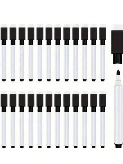 Random Color Dry Erase Markers, Smooth Writing With Eraser Tip, Creative Water-Based Reusable Markers, Suitable For Classroom And Office Supplies