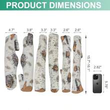 Gas Fireplace Logs Ceramic White Birch Wood Gas Logs For Indoor Insert Vented Propane Electric Gas Fireplace Linear Fire Pits Ceramic Fiber Outdoor Gas Fireplace Fire Pit 6pcs Logs Decor - As Pic - View 3