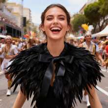 1pc Exaggerated Personalized Multilayer Feather Shawl, Suitable For Carnival, Festival, Party Parade, Stage Performance, Celebration, Cosplay Costume - Multicolor - View 9