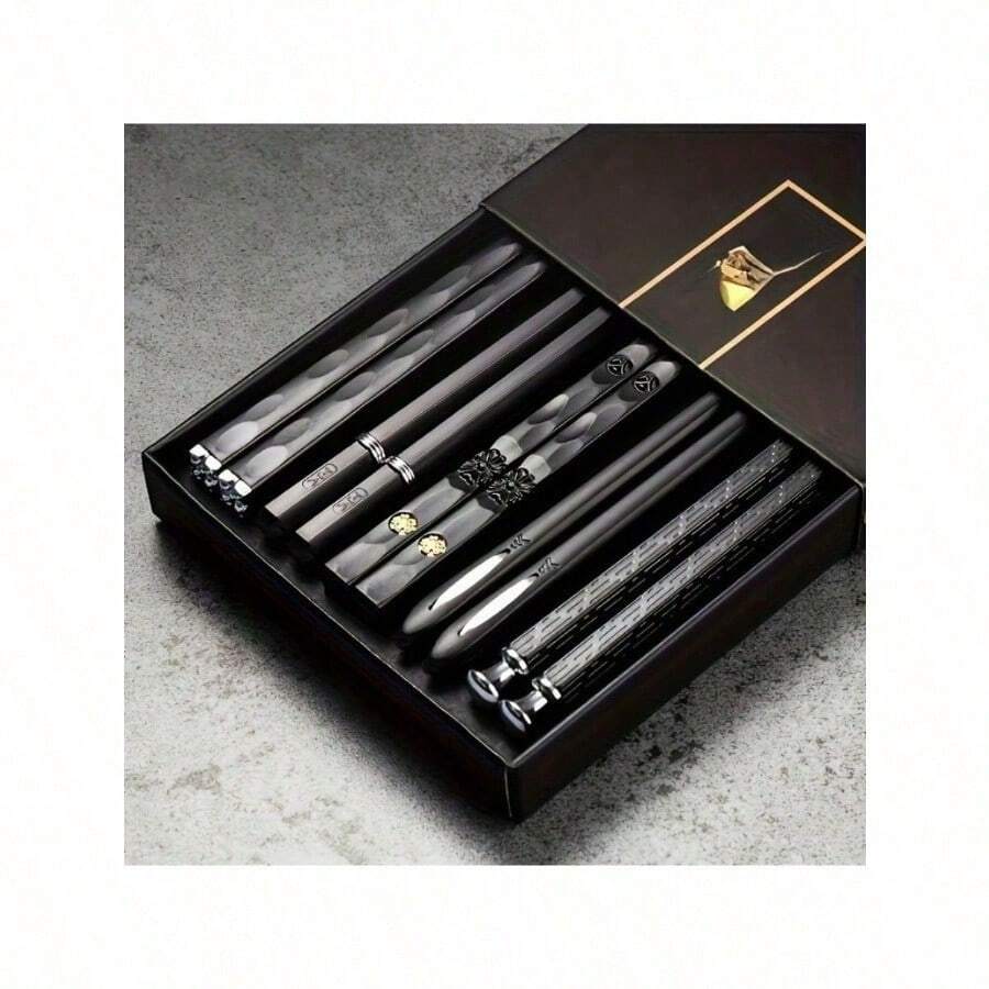 Heat-Resistant Alloy Chopsticks - Glass Fiber Polymer Material, Durable & Unbreakable For Home, Hotel & Restaurant Use - màu đen - Xem 1