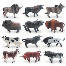 Realistic Cow Model Toy Set, Children's Educational Animal Figurines, Multicolor Wild Animal Collection Models - Grey - View 3