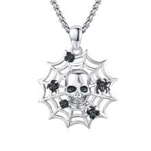 Collar diseño cruz hombre plata oxidada colgante cruz gótica terror regalo hombres mujeres plateado - como en la foto - Ver 2