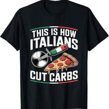 This Is How Italians Cut Carbs Pizza Lover T-Shirt - 酒紅色 - 查看 1