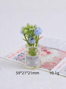 可爱花卉花瓶套装桌面装饰，办公配件，减压摆件，迷你桌面装饰，电脑显示器，办公空间（管道、机器、办公桌，临时礼物）房间装饰家居装饰摆件家居微缩物件人造花束 - 彩色 - 查看 7