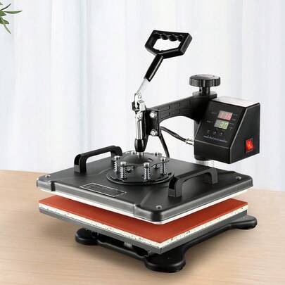 Heat Press Machine, 8 In 1 Combo Digital Multifunctional Sublimation Heat Transfer Machine 12x15 Inch,  360 Degree Rotation Swing Away For Printing T Shirts Mug Cap Hat Plate