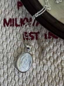 1件S925纯银椭圆形吊坠项链，优雅百搭的女士锁骨链，礼品之选 - 橢圓 - 查看 5