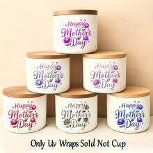 12pcs Set Mothers Day Colorful Flowers Picture Mug Stickers, Slim Glass Cup UV DTF Colorful Design High-Adhesive High Quality DIY Art Supplies For Art & Crafts Stickers Tumblers Happy Mothers Day - Multicolor - View 8