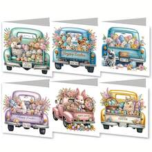 1件/4件装DIY复活节钻石画贺卡套装,包含复活节兔子、彩蛋、篮子、卡车等闪亮图案设计,钻石艺术马赛克明信片,节日贺卡,适用于感恩节、生日、复活节、情人节等场合,表达温馨祝福,也适合作为家人、朋友和爱人的节日派对邀请函,手工工艺礼品套装,钻石画套装包含信封。 - 彩色 - 查看 11