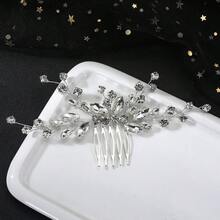 1pc Bridal Alloy Rhinestone Hair Comb, Suitable For Wedding, Party, Gathering