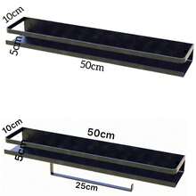 Kit 2 Suportes Prateleiras Cozinha Utensílios Para Temperos Com Porta Toalhas 50cm - Preto Fosco - Visão 5