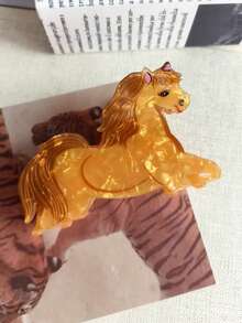 1pc Unique Faux Animal Claw Acetate Clips, Penguin, Lion, Puppy, Duckling, Elephant, Large Hair Clips, Hair Claw, Women Hair Accessories Women Claw Clip - Multicolor - View 15