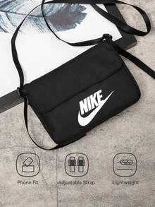 Nike 22*4*15厘米 女士运动轻便休闲单肩包，通勤旅行斜挎包 CW9300-010 - 黑色 - 查看 1