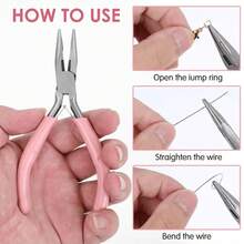 High Quality Carbon Steel Round Nose Serrated Jewelry Pliers - Pink, Ideal For DIY Beading And Crafting - Multicolor - View 3