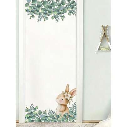 Hình dán cửa tự dính hình động vật dễ thương: Thỏ, Sư tử, Voi, chất liệu PVC, có thể tháo rời, dùng trang trí phòng ngủ, phòng tắm, tường nhà, quà tặng sinh nhật, tốt nghiệp - Dễ dán, dễ tháo lắp, trang trí cửa, quà tặng nhà cửa và ngày lễ.