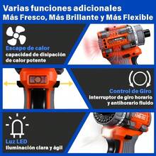 Llave De Impacto Inalámbrica Eléctrica Pistola Taladro Impacto Destornillador Con 2 Baterías Recargable - Naranja - Ver 8