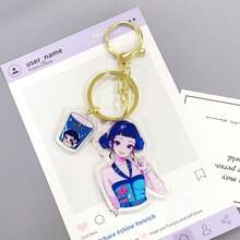 1pc Anime Witch Hunter Backpack, Double-Sided Acrylic Keychain Gift - Multicolor - View 12