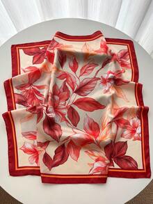 1条优雅百搭的紫色鸢尾花印花仿丝围巾/头巾 - 彩色 - 查看 11