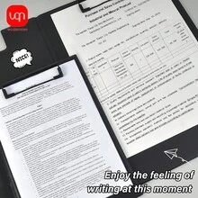 WUQIANNIAN WQN 1个装 A4/A5 文件夹夹 商务会议夹 皮革黑色翻盖文件夹夹 皮革夹 舒适手感 强力夹 - 彩色 - 查看 2