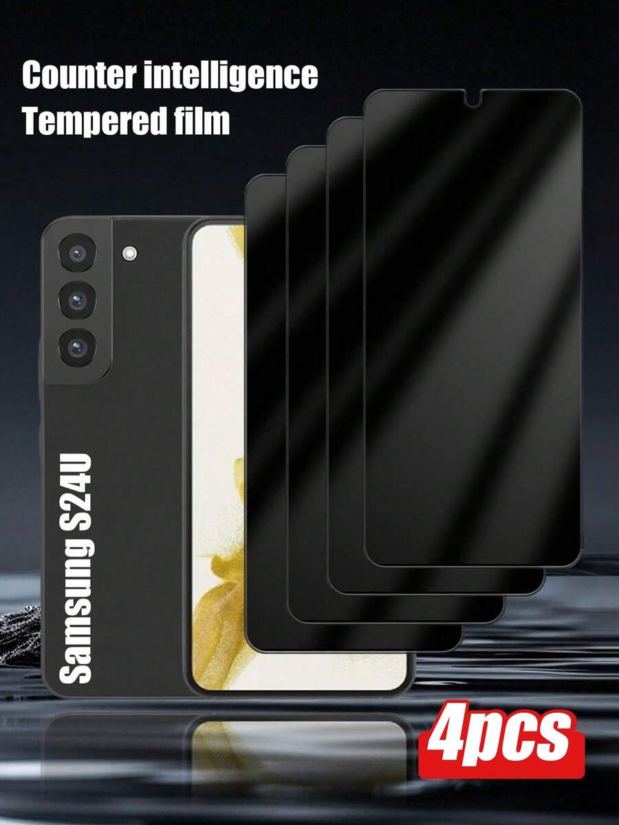 4片装防窥钢化玻璃屏幕保护膜，兼容三星Galaxy S23，防碎裂、防刮擦、超高清，适用于Galaxy S23/A14/S20 FE/A54/S22/A15/A25/A35/A34/S23 FE/A17等机型，屏幕保护必备品，适用于日常、办公、家庭使用。手机屏幕保护膜，手机配件，隐私屏幕保护膜，防水、防震、防摔、防刮擦。 - 黑色 - 查看 1