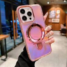 Chameleon Electroplated Magnetic Phone Holder, Compatible With Apple 11/12/13/14/15 Pro Max/16/17, Galaxy S23/24+/25 Ultra - Pink - View 2
