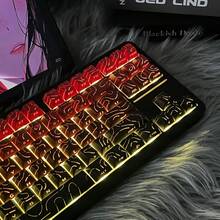 130键繁荣渐变键帽，繁荣渐变均匀4.0全套130键侧印背光键帽 - 紅色 - 查看 4