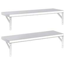 vidaXL Étagères murales 2 pcs 75x23,5 cm acier argenté inoxydable - Argent - Voir 7