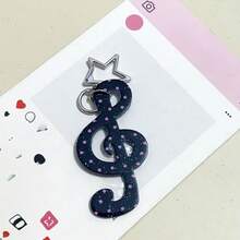 1 chiếc móc khóa nữ kiểu Hàn Quốc cổ điển mới, chấm bi, sọc, hình nốt nhạc, dây acrylic, mặt dây chuyền hình bướm lấp lánh, phụ kiện móc khóa túi xách dự tiệc dễ thương, sáng tạo theo phong cách vintage. - Nhiều màu - Xem 10