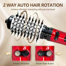 Upgraded Rotating Hot Air Brush, One-Step Volumizing, Curling & Straightening 2-In-1 Design, 360° Auto Rotation, 2 Interchangeable Brush Heads, Ceramic Coating For Smooth & Shiny Hair, Suitable For All Hair Types, Create Stylish Curls & Sleek Straight Hair, Great Gift For Holidays! - View 8