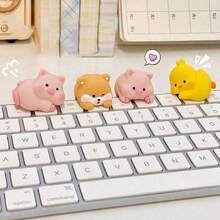 New Office Computer Decorations Party Cute Park Cute Duckling Flatbed Small Decoration Car Best Gifts Birthday Graduation - 彩色 - 查看 4