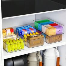 Stackable 6 Pack Snack Organizer For Pantry Shelf,Clear Pantry Organizers And Storage Bins For Fridge,Office,Cupboard,Plastic Pantry Snack Organizer For Breast Milk,Tea Bag,Food Storage Containers - Default - View 6