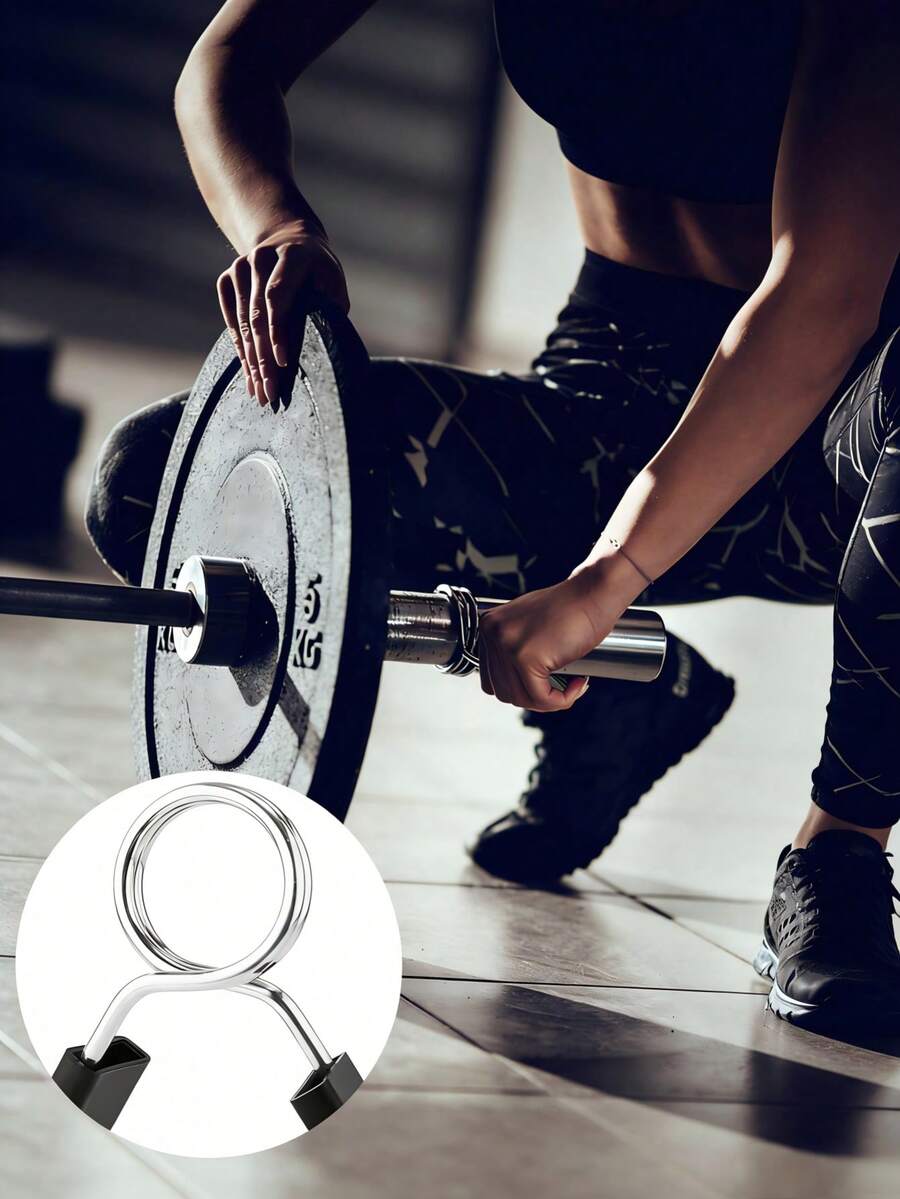 4 piezas Abrazaderas de mancuerna y barra, Collar de resorte estándar de 1 pulgada/25 mm para barra y mancuerna, Adecuado para gimnasio, accesorios de entrenamiento de fuerza de equipos de fitness - Multicolor - Ver 1