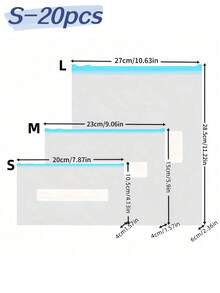 45个可重复使用密封食品保鲜袋（10个大号+15个中号+20个小号），加厚冷冻袋，微波炉适用，蓝色，用于长期食品保鲜和整理，透明PE拉链袋，适用于厨房食品分类、零食储存、水果蔬菜分拣，确保新鲜，必备家用食品保鲜袋 10/15/20/45个装 - 彩色 - 查看 14