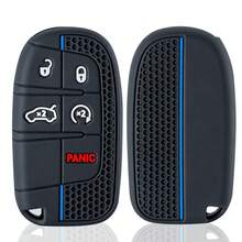 适用于 Cherokee Compass S Renegade Grand Commander、Dodge Journey Challenger JCUV Charger、Chrysler 300C 的高级硅胶钥匙套 - 防震、防尘、防刮擦、全方位保护，柔软耐用防滑材质，完美贴合。 - A - 查看 10