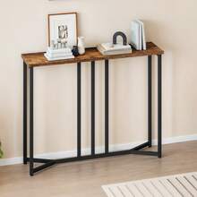 Yitahome Console Table For Hallway, Slim Behind Sofa Table For Living Room, Narrow Hallway Table, Entryway Side Tables, Small Space Multi-Use Hallway Furniture, Rustic Brown -By GeoTower - Brown - View 2