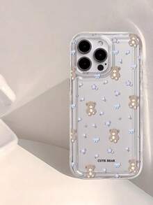 可爱小熊蝴蝶结印花透明手机壳，兼容 13/11/17/17 Pro/16/14/15/15 Pro/15 Plus/15 Pro Max/7 Plus/8 Plus/X/Xs Max/Xr/11 Pro/12 Pro/13 Pro/14 Pro/12 Mini/13 Mini/11 Pro Max/12 Pro Max/13 Pro Max/14 Pro Max/14 Plus/17 Pro Max/17 Air/6/6s Plus/7/8/16 Pro/16 Plus/16 Pro Max/SE2/17 Pro Max 和三星手机Galaxy/A54/A14/A12/A13/A15/A32/A33/A24/A52S/S20/S21/S22/S23/S24/S23Plus/S24ultra/S25/A15/A33/A23 - 彩色 - 查看 2