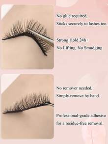 4款自粘假睫毛 - 无需胶水，3D仿貂毛，可重复使用 - 猫眼款、纤细款和自然款 - 日常及派对佩戴，轻松打造完美妆容