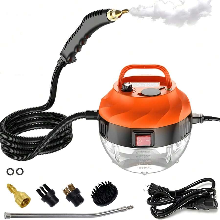 Limpiador a vapor portátil de 2500 Walta presión, 6 velocidades, con 3 cabezales de cepillo para cocina y baño. - Tipo de Enchufe A USA (110-127V) - Ver 1