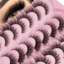 14 Pairs D-Curl Soft Fluffy Full Strip Lashes, Reusable & Beginner-Friendly, Easy-To-Apply For Daily & Glam Eye Looks, High-Quality Eyelash Set, Valentine's Day Gift, Cute Small Gift For Women, Travel Essential Easy To Carry
