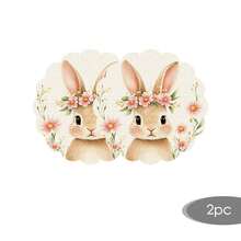 2/4/6/8pcs Round, Floral, Rectangular Brown Cute Rabbit, Pink Wreath Easter Happy Placemats, Pink Themed Seasonal Spring Dining Table Mats, Suitable For Party, Kitchen, Dining Room Decor - Multicolor - View 20