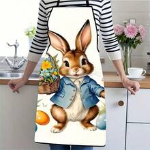 1件复活节兔子围裙，可爱兔子手提花篮和彩色彩蛋设计，是春季庆祝活动的完美之选。这款节日厨房围裙以身穿蓝色外套、被鲜花环绕的可爱兔子为特色，是复活节烹饪烘焙派对的理想之选。 - 彩色 - 查看 14
