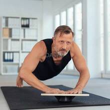 Entrenador para Terapia Física, Tabla de Equilibrio de Madera Versátil,Escritorio de Pie y Entrenamiento de Núcleo con Estabilidad en Ejercicios - E. Tabla de equilibrio de madera, color morado - Ver 2